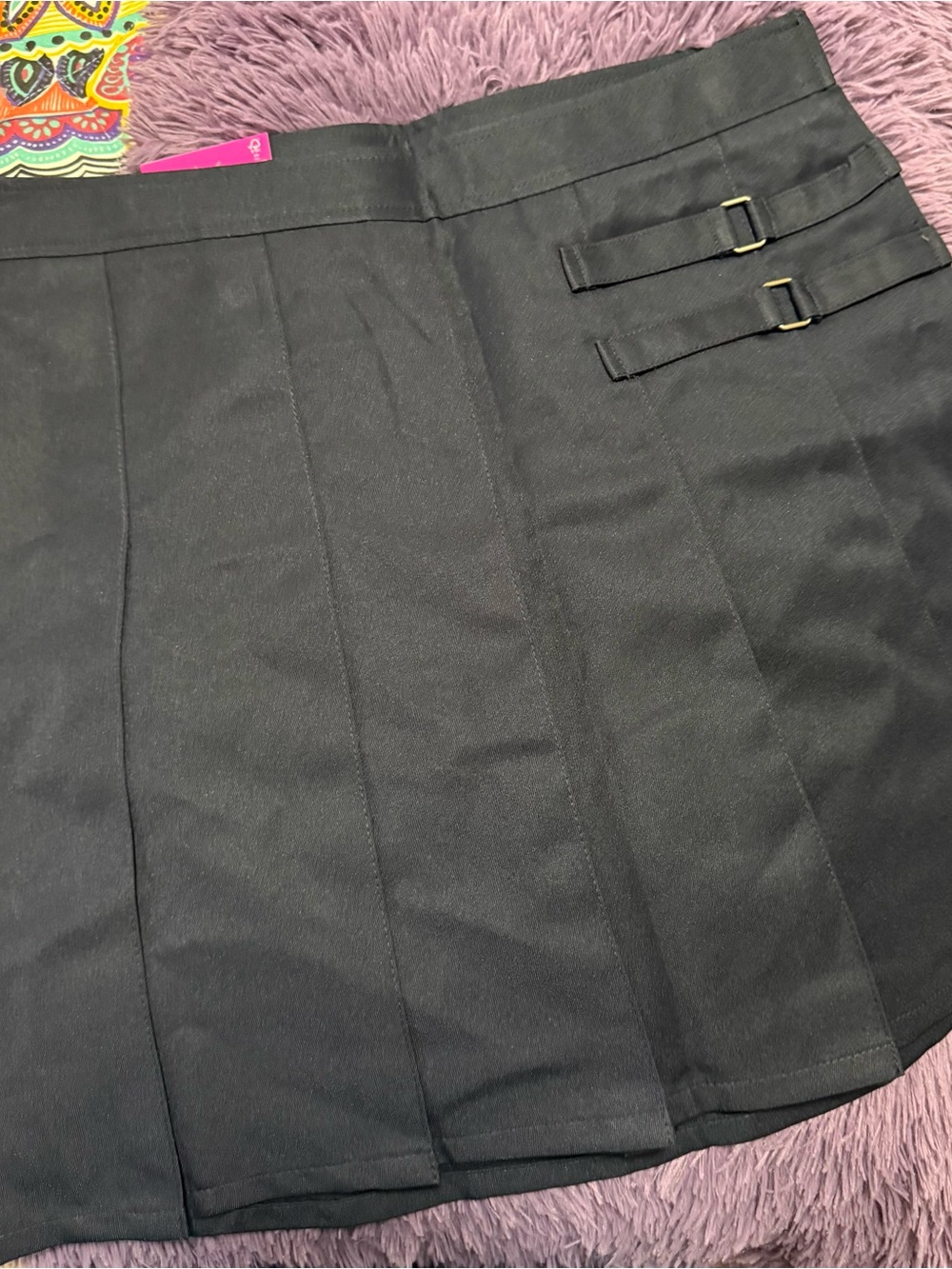 French Toast Navy Blue Pleated Skort with Buckle Straps